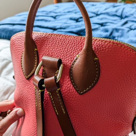 EUC Dooney & Bourke Pebble Grain Leather Backpack, Geranium Pink - Picture 7 of 16